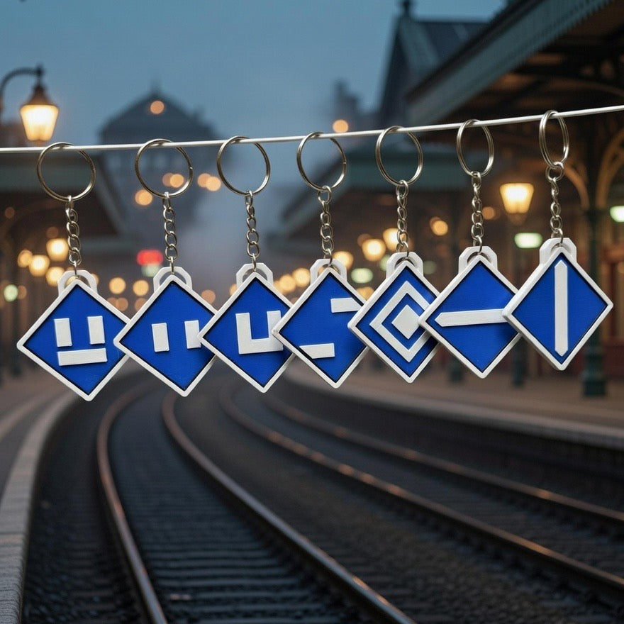 Schlüsselanhänger Bahnsignal El1v ,El1 ,El2 , El3 , El4 , El5 , El6, El1-El6, beidseitig gedruckt PETG - Made in AEU